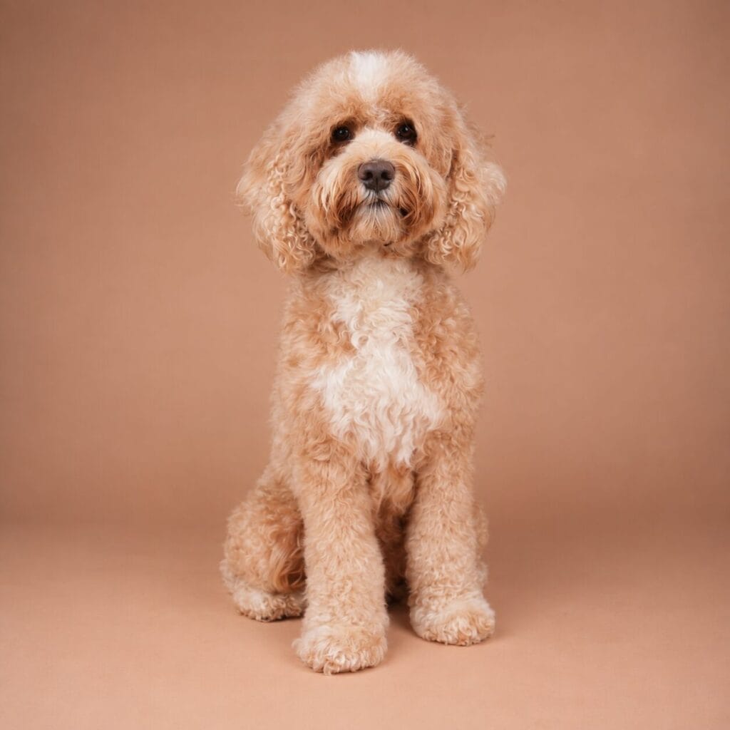 Hailey, caramel tuxedo Australian Labradoodle