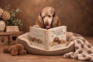 Roderik leest een boek over goed vader worden
